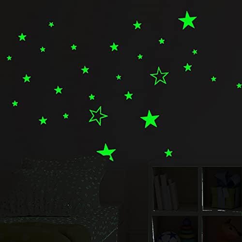 27 PCs brilham nos adesivos de estrelas escuras adesivos holográficos decoração de parede para crianças quarto berçário sala de estar