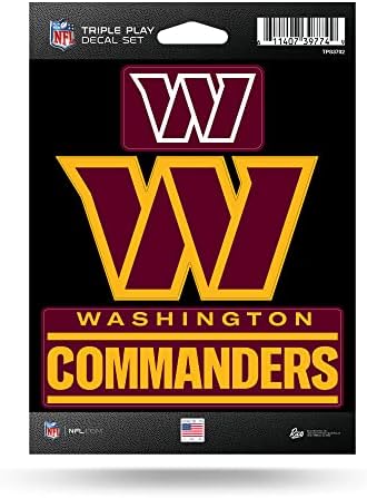 RICO INDUSTRIES NFL Washington Comandantes Triple Play Decal Set 5 X 7