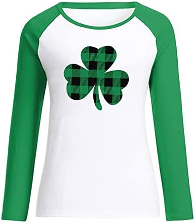 Camisa do dia de St Patricks, mulheres engraçadas do dia do arroz de arroz com estampa shamrock Irlande