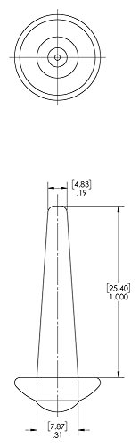 CAPLUGS 99390109 máscara de máscara flexível plugue cônico. Dimensão do orifício máximo HTP-11, vinil, dimensões do orifício médio