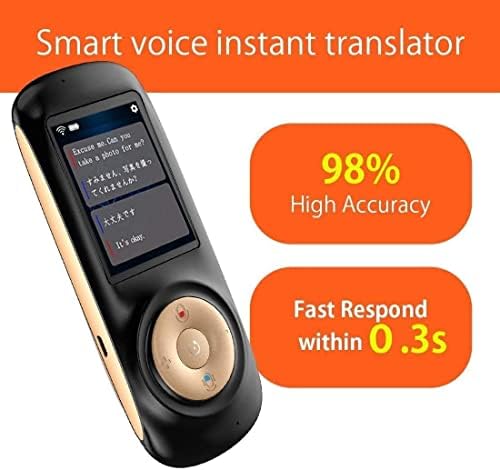 MXJCC Language Translator Dispositivo Offline Portátil: Voz instantânea Smart 70 Idiomas Inglês chinês Espanês Espanos
