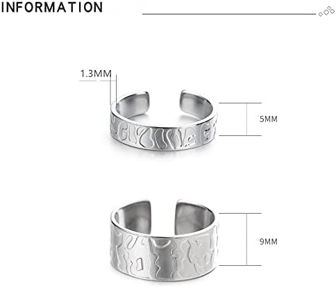 Anéis de banda aberta abertos e minimalistas para homens meninos meninos personalizados aço inoxidável anéis de dedos