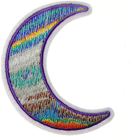 JPT - Rainbow Half Moon Night Fantasy Cloud Stars Sky Kids Cartoon Appliques Apliques Ferro/Sew On Patches Badge Logo Cute