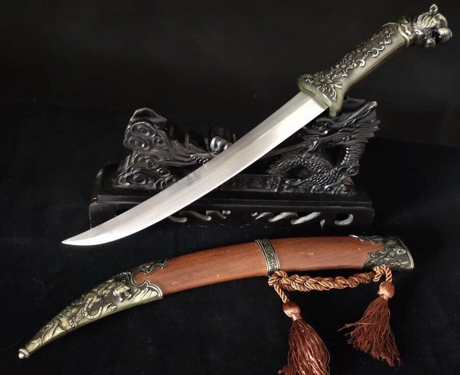 GLW espada artesanal de espada artesanal Mongólia DAGGER TIGERS TIGERS DAO FACA SWORD 1060 AÇO DE CARBONA