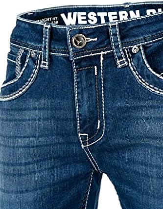 Jeans de jeans de jeans straight de Western Bull Men tamanhos 30-40 Estilo: WB035