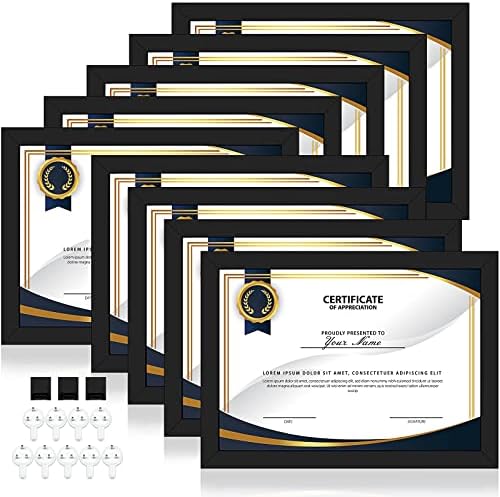 9 peças 12,9 x 9,5 quadro de quadro de quadro de quadro de quadro de quadro preto Diploma Diploma com um painel de