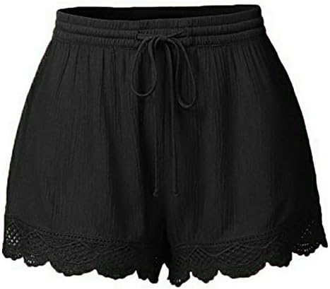 Shorts para mulheres soltas fit s-5xl alta cintura elástica renda de cordão sexy sexy running exercitiese calça de moletom