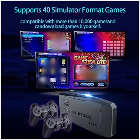 Console de jogo 4K Mollal 4K Console de videogame HD 2.4G Double Wireless Controller Game Stick 4K 10000 jogos para PS1/FC Retro