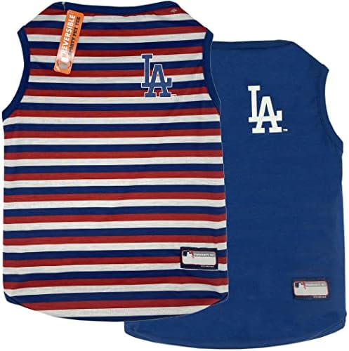 Animais de estimação MLB Los Angeles Dodgers Camiseta reversível, X-Large para cães e gatos. Uma camisa de estimação