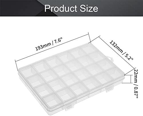 Caixa de organizador de cordas de plástico JutaGoss com divisores, 6.5x4.72x2.28 polegadas, 24 MPartment Recipientes de