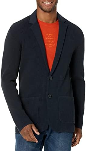 A | X Armani Exchange masculino malha texturizada jaqueta blazer