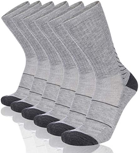 Coovan Men 6p-Pack Premium Athletic Crew Socks Men Men Cushion Casual Trabalho Casual Meia com umidade Wicking