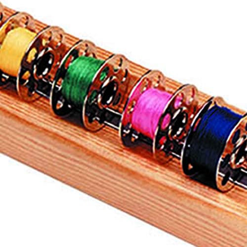 Bobbin Holder Magnet: Classic Wood Rack