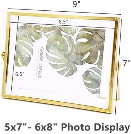 Decoração de moldura fotográfica de ouro com fotos de mesa Plexiglas Exibir 5x7 a 6x8 quadros de imagens de mesa, estilo vintage ， para fotos, obras de arte e mais, tela de mesa