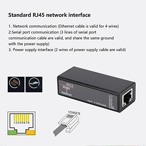 Servidor serial, HF7121 Serial Server, 5 18VDC RS485 para Ethernet DTU Módulo de comunicação de mensagens curtas, interruptores