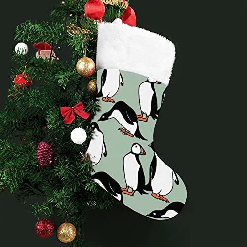 Puffins e Penguin personalizados Christmas Stocking Home Home Tree Lararplate Decorações penduradas