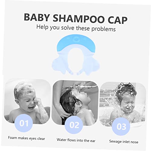 Toyvian shampoo tampa de chá de chuveiro para crianças Silicone Chuveiro Viseira Baby Shampoo Hat Tons Tons Tons Blue Makeup Child