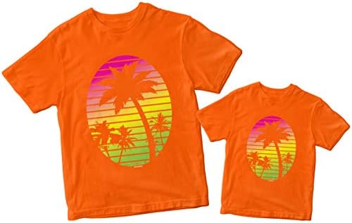 Néon Palm Tree - Summer Facation Tropical Sunset Matching Family Cirts