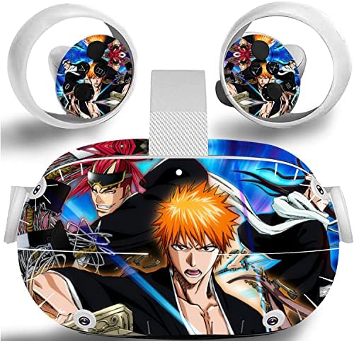 Anime Bleach - VR Oculus Quest 2 adesivos para o fone de ouvido e controladores Skin Vinyl, durável, resistente a arranhões,