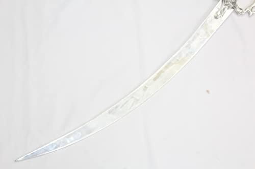 Rajasthan Gems Sword Dagger Knife Sterling Silver 925 Blade Handle Tiger Hunting Rabbit B435