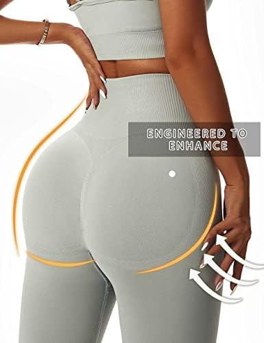 Aeezo Women's Scrunch sem costura perneiras de ioga curva Butt Levando Smile Workout Calças de ioga