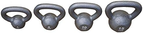 Pacote de kettlebell de ferro fundido de alto grau de alta grau de alta qualidade consiste em: 5, 8, 10 e 15lb. Cada