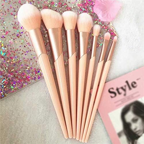 Slnfxc 7pcs Gold de ouro rosa Magiz escovas de maquiagem Conjunto de fundação Bush Bush Shadow Lip pincels Face Beauty Makeup