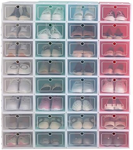 Zerodeko 6pcs Caixas de armazenamento de sapatos empilhável Plástico Clear