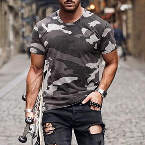 T-shirts de manga curta do soldado de Beuu para homens, camisetas de camuflagem de verão, trepadeira atlética do músculo