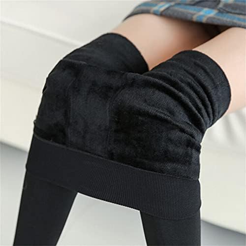 Lã forrada de inverno, perneiras quentes para mulheres meias de veludo térmico espessos elásticas de cintura alta sherpa yoga calça de lounge