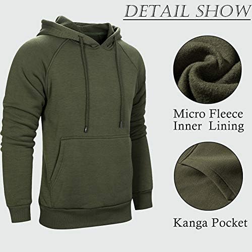 Duofier Men's Heavy Blend Fleece Pullover com capuz com moletom com bolso Kanga