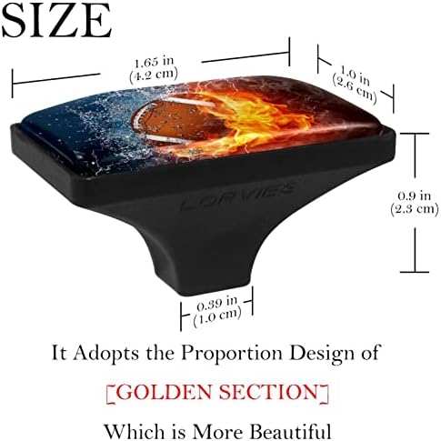 Minça de tração do botão de gaveta de 4 manchas, botões de armário de cozinha de bola de futebol americanos, abds de vidro decorativo