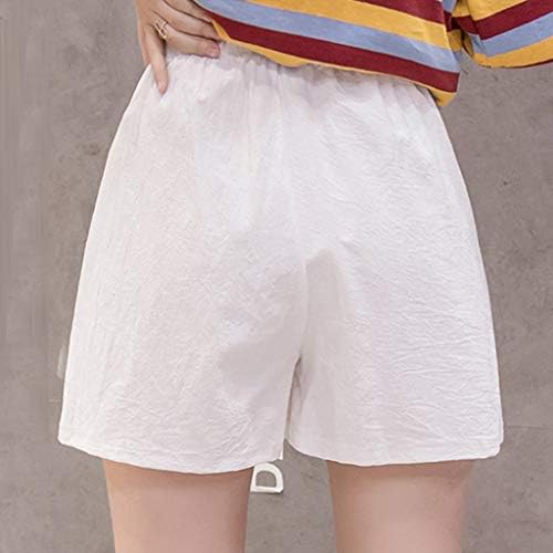 Shorts de linho de algodão Zpervoba para mulheres calças casuais de verão com bolsos