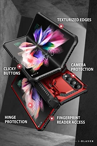 I-BLASON Armorbox projetado para Samsung Galaxy Z Fold 4 Case com Holder & Kickstand, Caixa de para-choque de proteção de corpo