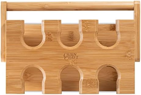 Cairncaddy Bamboo Whisky Glass Holder - transportadora e rack de secagem para copos de degustação de uísque