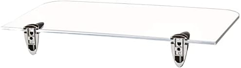 Jusalpha 2 pacote de prateleiras flutuantes de parede de vidro acrílico com suporte de parede de prateleira ajustável