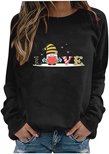 Camisas dos namorados para mulheres 2022 Fall Fashion Raglan Raglan Manga Longa Selta Sweatshirt Buffalo Plaid Love Print Tops