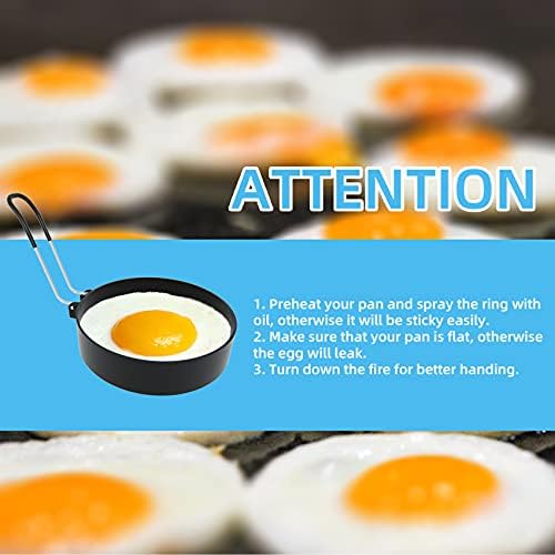 Anel de omelete Ameupin de 8 polegadas, anel de panqueca de 6 polegadas, anel de ovo de 3,5 polegadas para ovos de frigideira