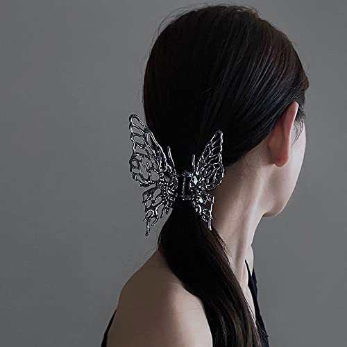 Orquídeas de Andy clipes de cabelo de borboleta 3D, clipes grandes de garras de cabelo grande para cabelos para cabelos grossos, cabelos geométricos de metal Bandas de cabeça para mulheres meninas, acessórios para estilo de cabelo da moda