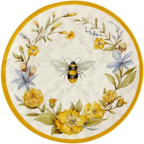 Certified International Bee Sweet 11 Melamine Dinner Plate, conjunto de 6, multicolor