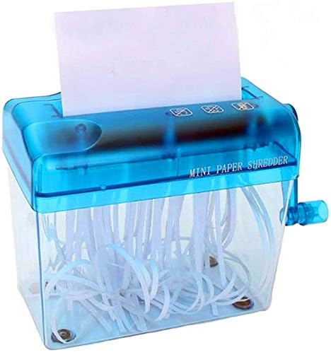 SenReal Hand Paper Shredder Mini Máquina de corte manual portátil A6 Corte de papel de papel de mesa de papel de mesa Blue Blue
