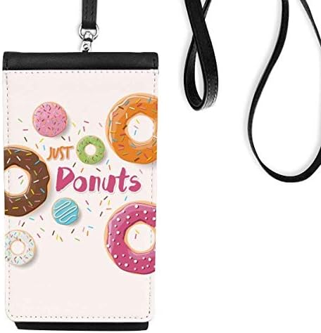 Donut sobremesa de alimentos doce Padrão de telefone bolsa pendurada bolsa móvel bolso preto bolso preto