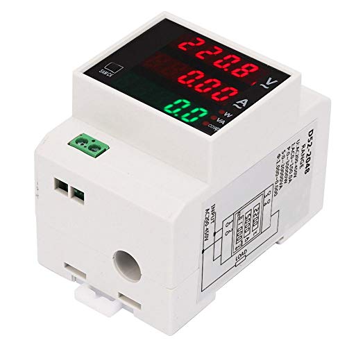 Amperímetro de voltímetro do medidor de potência, testador de energia de corrente de tensão de tensão de energia DIN Power