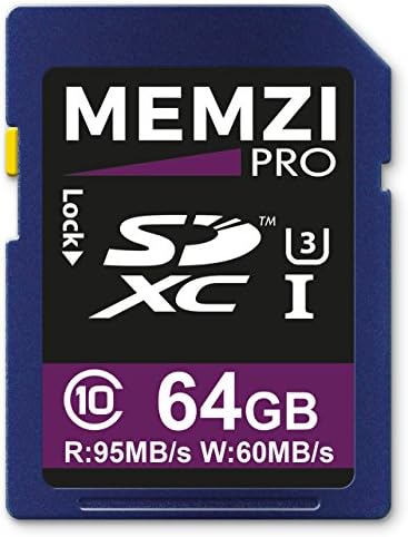 Memzi Pro 64GB SDXC Memory Card para Nikon Coolpix A1000, P1000, B700, B600, B500, W300, W100 câmeras digitais - Classe