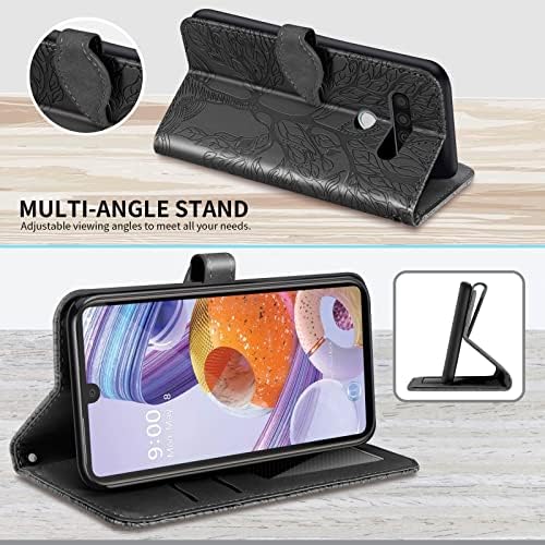 Varohix LG Stylo 6 Caixa de carteira com suporte/slot, PU Flip Folio Shell [fechamento magnético] [pulseira] [Kickstand]