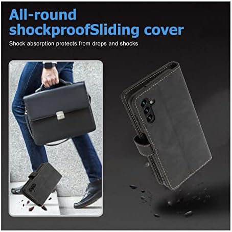 Bingcok Samsung Galaxy A14 5G Caixa da carteira, capa A14 5G, bolsa de couro PU, fecho magnético duplo colapso tampa