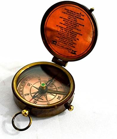 Ak Náutico de 2 polegadas Antique Victorian 1875 Compass com couro Case exclusiva Decoração de casa Presente
