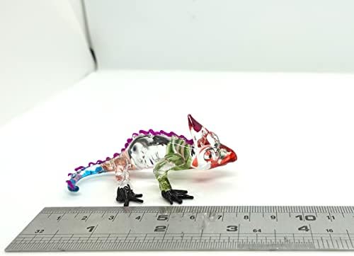 SANSUKJAI CAMELOON Fatuagens em miniatura Animais pintados à mão Brown Arte de vidro colecionável Decorar, multicoloria