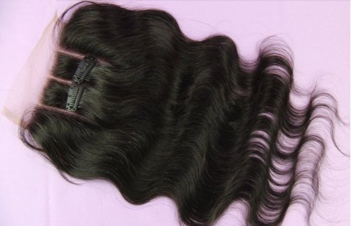 Hair Dajun 7a Camboja Virgin Remy Human Human Hair Lace Fechamento com feixes de 3 partes de fechamento onda corporal cor