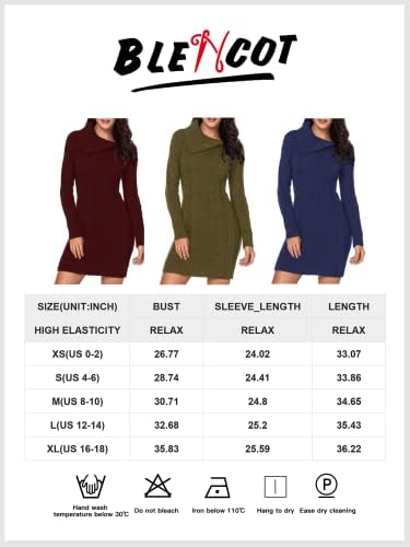 Blencot Womens Turtleneck de manga comprida elasticidade